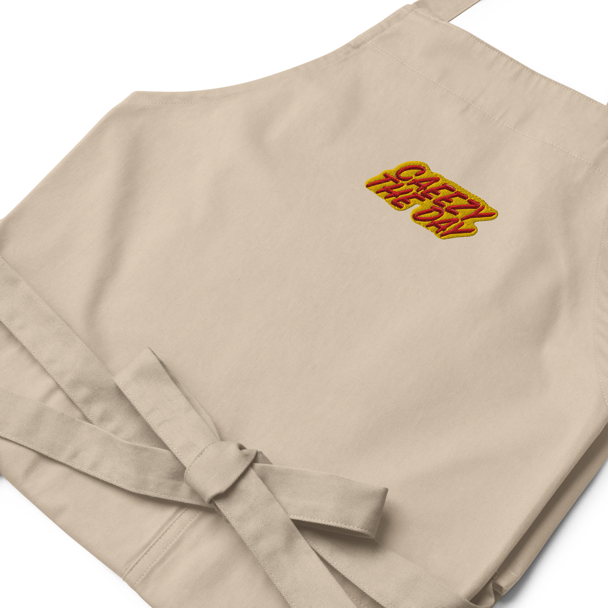 Caeezy The Day Embroidered Organic Cotton Apron