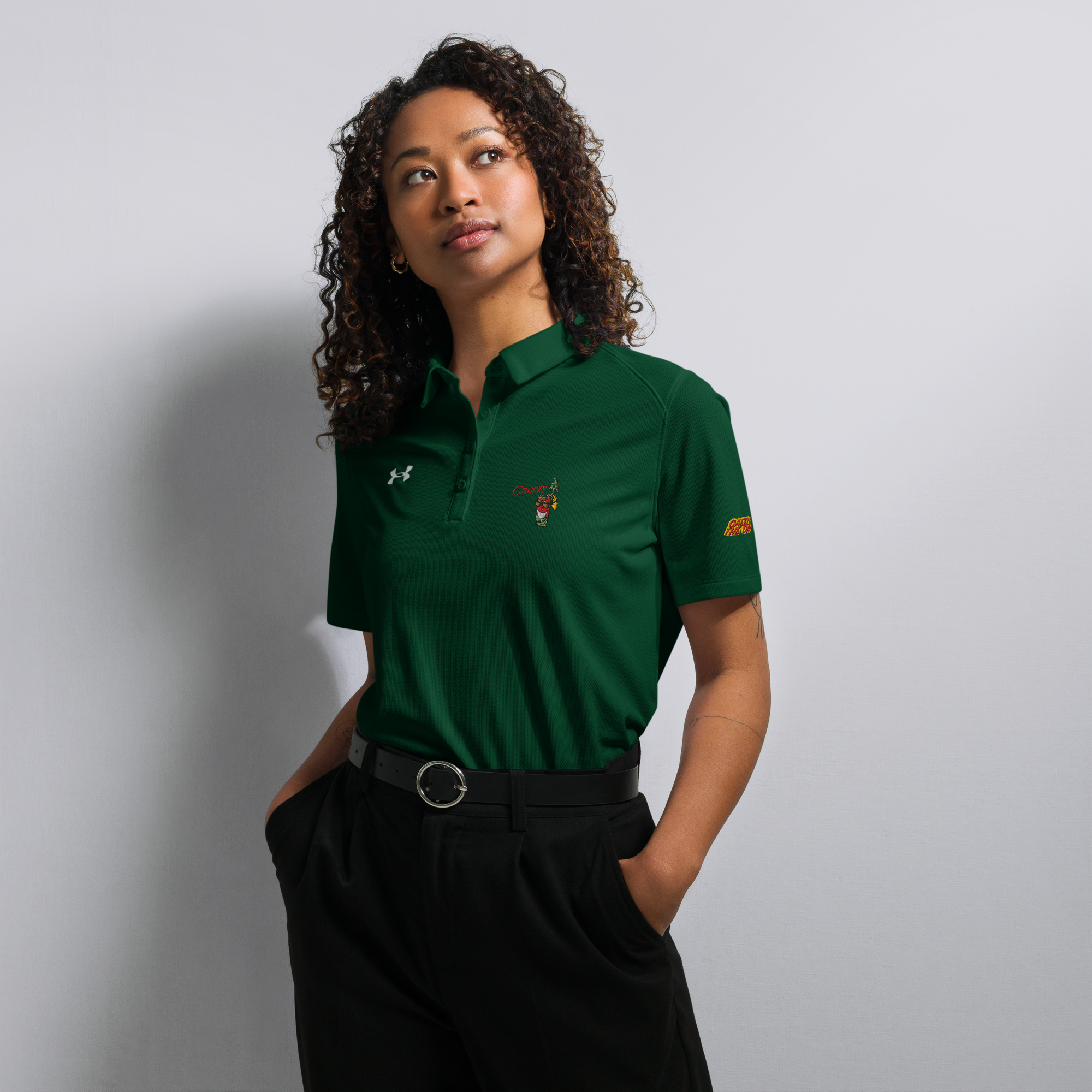 Caeezy The Day Women’s Embroidered Golf Polo